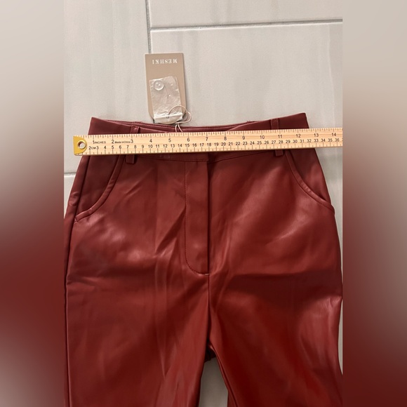 NWT Meshki dark cherry chocolate buttery soft faux leather pants - Picture 6 of 12